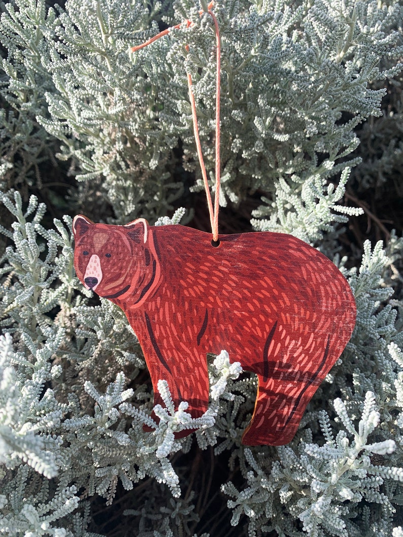 Bear Christmas Tree Decoration, Wooden christmas tree decoration, Christmas bear decor, tree ornament, christmas tree bauble, bear gift image 6