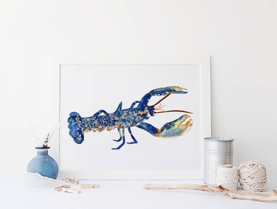 Lobster Ilration Print Seaside Marine Singapore - Lobster Home Decor Lobster Ilration Print Seaside Marine Singapore - Lobster Home Decor