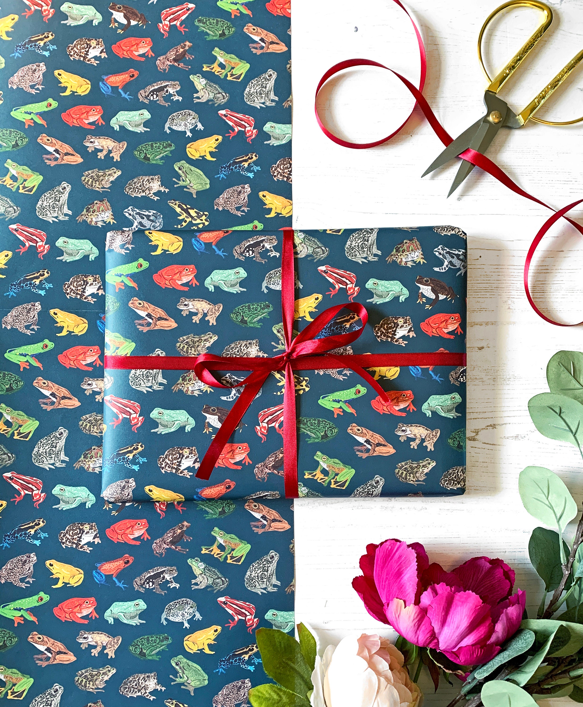 Frog Wrapping Paper, Frogs and toads gift wrap, frog gift