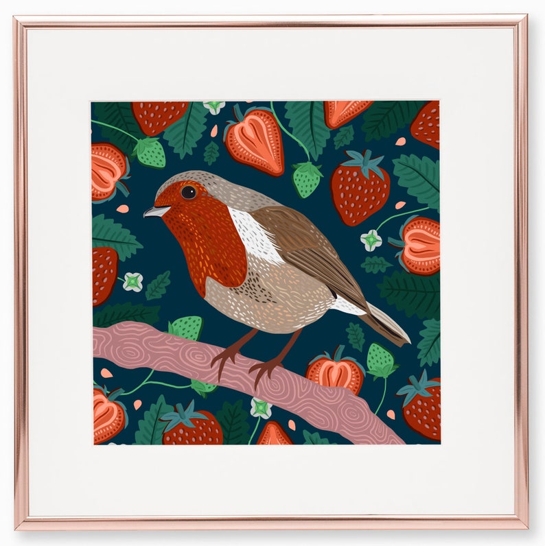 Robin Print Wild Birds Print Quirky Bird Art Robin Bird Etsy UK