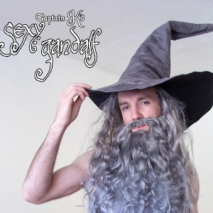 The Gray Witch or Wizard ~ Extra Large Gray Suede Witch or Wizard Hat