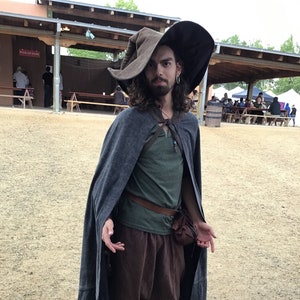 Extra Large Brown Suede Witch or Wizard Hat