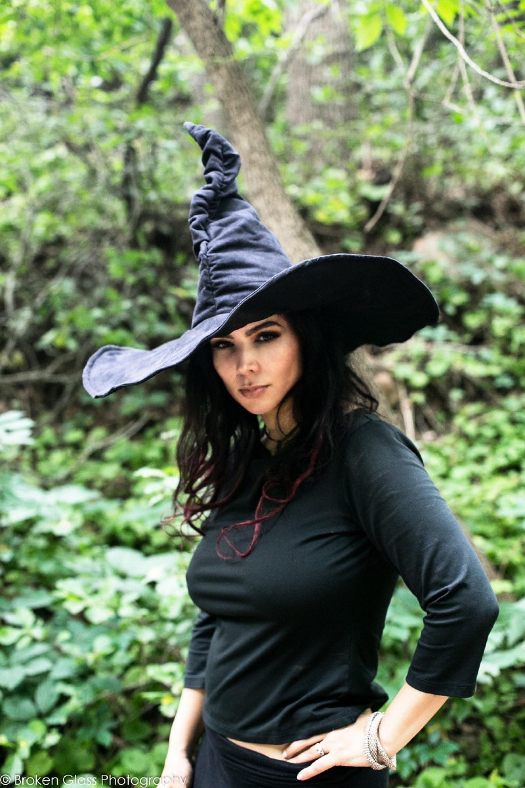 Large Ruched Witch Hat - Costume Accessory