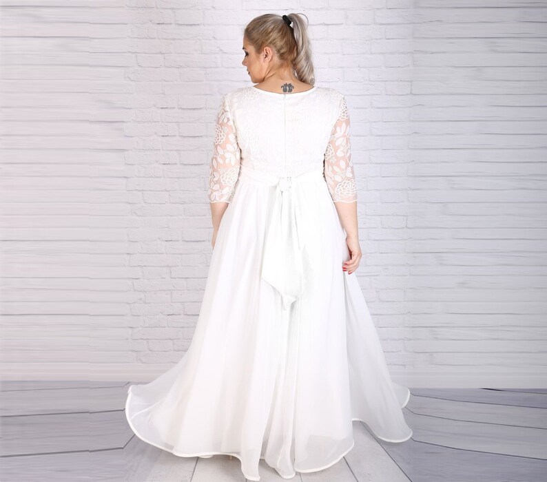 Wedding Dress Plus Size Wedding Dress White Dress Maxi Etsy