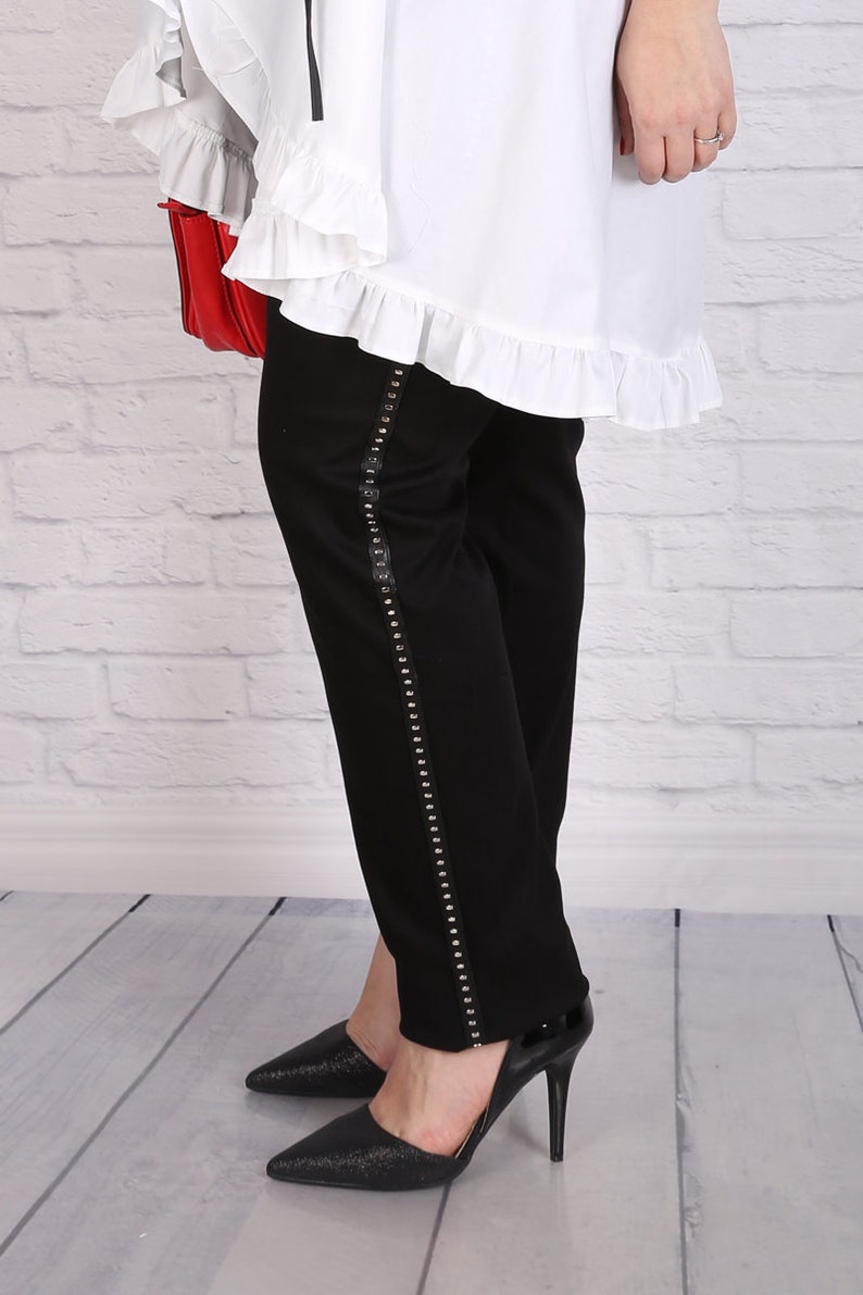 Cocktail Pants Elegant Pants Plus Size Pants Black Trousers Suit Pants Minimalist Clothing,Plus Size Clothing Women Pants Black Pants