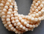 Lot of 100 3mm Off White Luster Champagne melon beads, neutral Czech pressed glass beads C01101