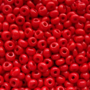 24 gram ondoorzichtige bloedrode Tsjechische 6/0 grote glazen rocailles, maat 6 Preciosa Rocaille, 4 mm tussenkralen, groot, groot gat C7424