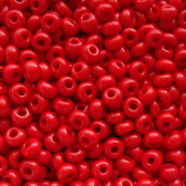 24 gram ondoorzichtige bloedrode Tsjechische 6/0 grote glazen rocailles, maat 6 Preciosa Rocaille, 4 mm tussenkralen, groot, groot gat C7424
