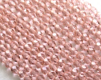 100 Perles Facettes Bohème – 4 Mm Fuchsia Mat, Preciosa France