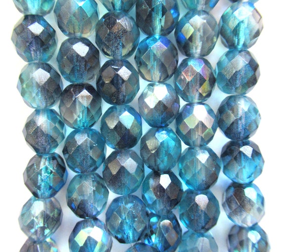 Ten Czech glass fire polished faceted round beads 10mm tutti frutti AB color mix beads C0077 Ten Czech glass fire polished faceted round beads 10mm tutti frutti AB color mix beads C0077