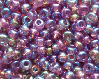 20 Grams Size 2/0 Czech Glass Seed Beads Amethyst AB