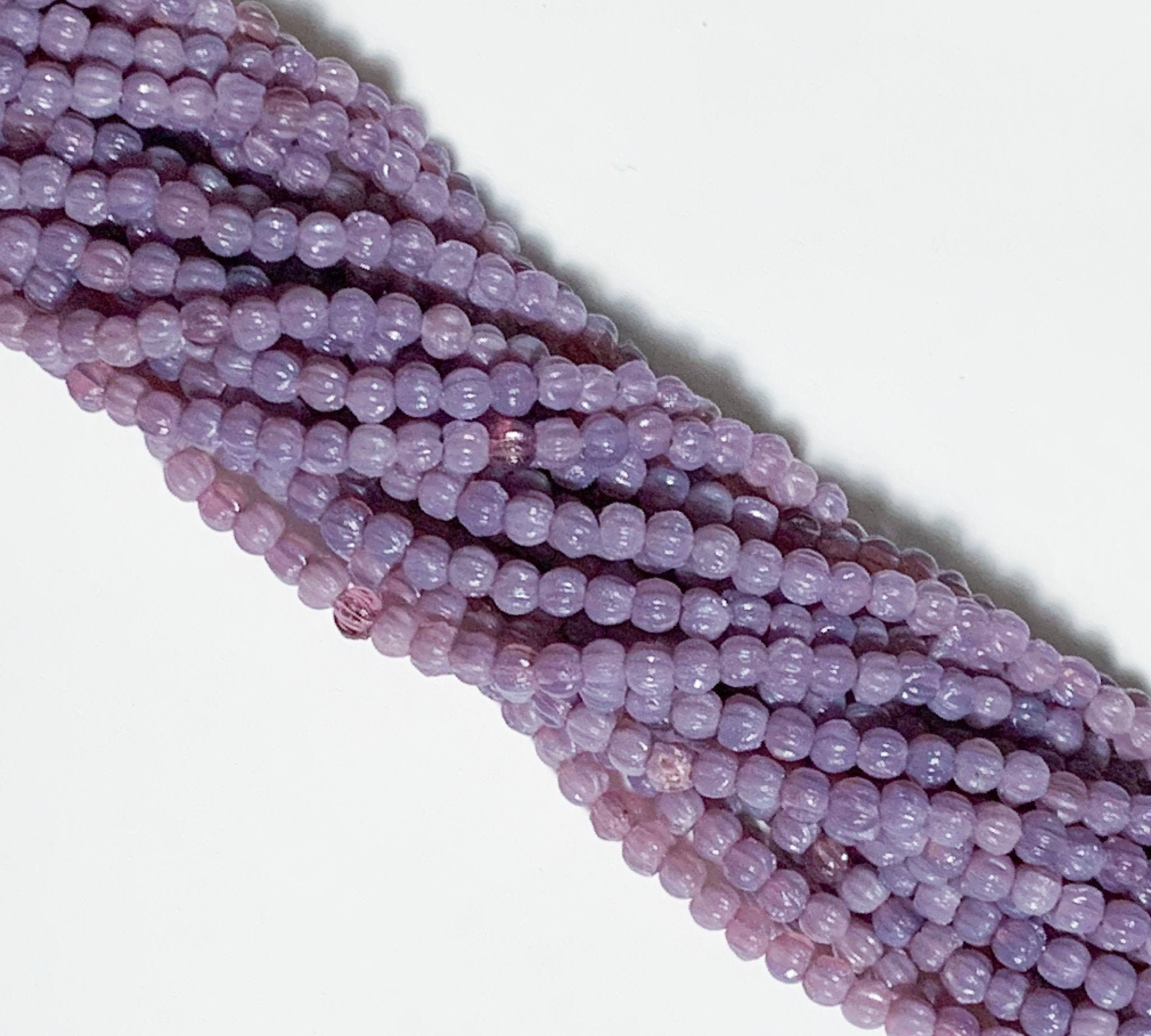 100 Metallic Amethyst Luster 3 mm Melon Beads