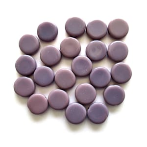 15 Czech glass coin beads - 10mm opaque amethyst or purple disc beads C0067