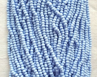 24 grams 6/0  glass seed beads - opaque pale blue Preciosa Rocaille 4mm spacer beads - C0067