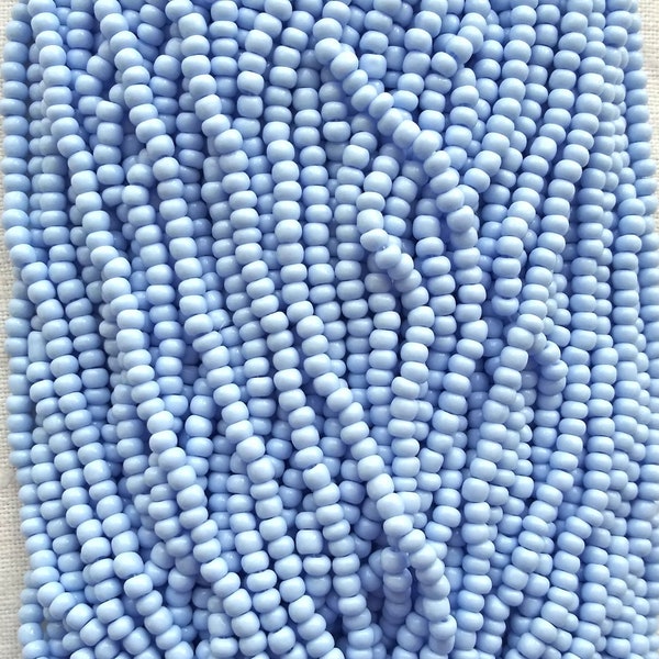 24 grams 6/0  glass seed beads - opaque pale blue Preciosa Rocaille 4mm spacer beads - C0067