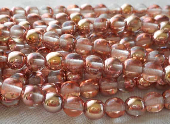 50 6mm Czech Glass Round Beads Apollo Gold 50 6mm Czech Glass Round Beads Apollo Gold