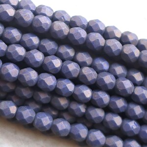 Lot of 25 6mm Czech glass beads,  opaque amethyst, purple, Pacifica Elderberry, firepolished, faceted round beads C5701