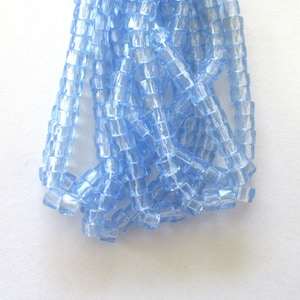 50 6mm Czech transparent light sapphire blue, faceted pony, roller beads, large hole fire polished crow beads, C00301
