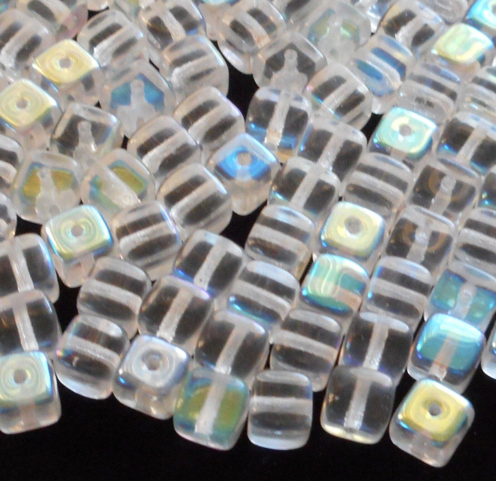 Lot of 25 Crystal AB Cube Beads 5 X 7mm Czech Glass Beads - Etsy