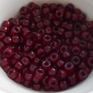50 6mm Czech Garnet, Ruby Red glass pony roller beads, large hole crow beads, C0093 image 3