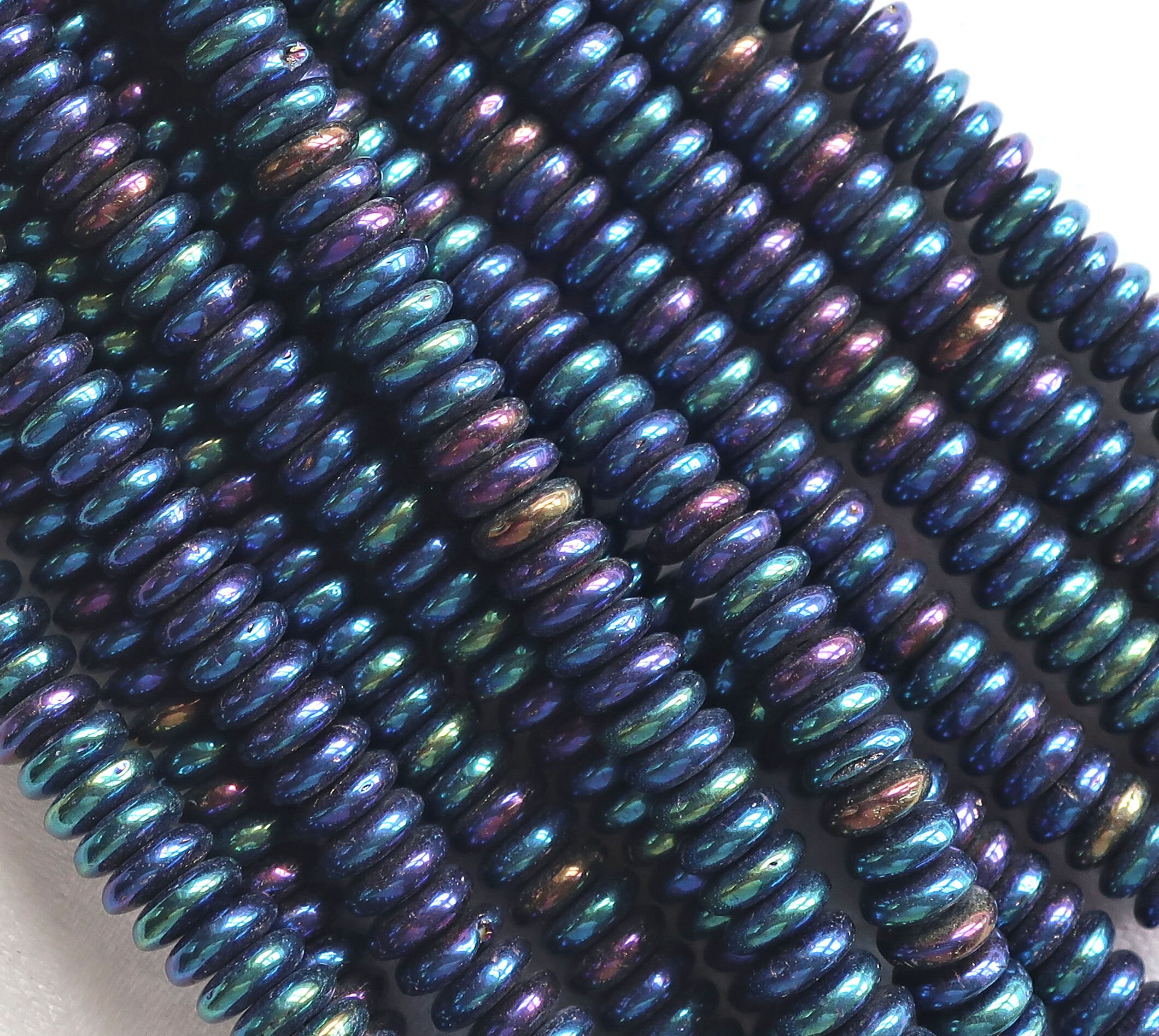 Iris 50 Czech Glass Rondelle Beads Purple 6x2mm Iris 50 Czech Glass Rondelle Beads Purple 6x2mm