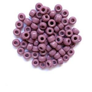 Twenty-five 9mm Czech glass pony, crow, roller beads - opaque purple lilac lavender large hole beads - C0062