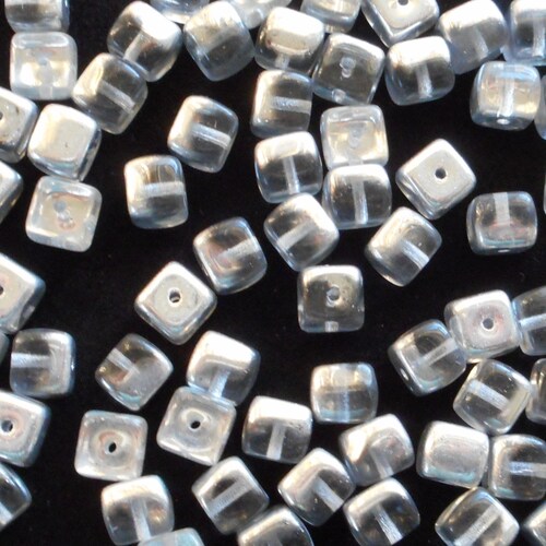 Lot of 25 Amethyst Purple Cube Beads 5 X 7mm Czech Glass Etsy