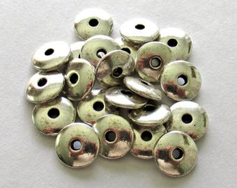 Kit Braccialetti Perline Tibetane A Colonna In Argento Antico Con Foro Grande Cristalli Per Bigiotteria