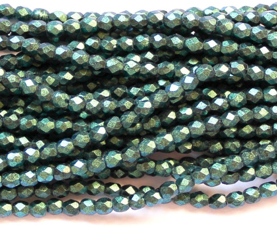 Polychrome 50 Czech Glass Rondelle Beads Aqua Teal 6x2mm Polychrome 50 Czech Glass Rondelle Beads Aqua Teal 6x2mm