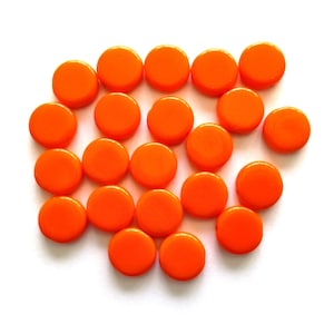 15 Czech glass coin beads - 10mm opaque bright orange disc beads C0067