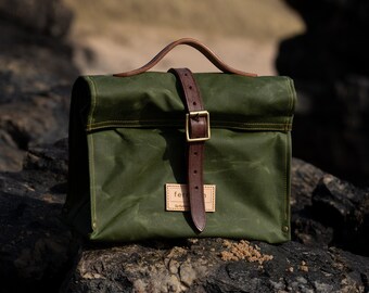 MHOR Waxed Canvas Lunch Bag - Moss