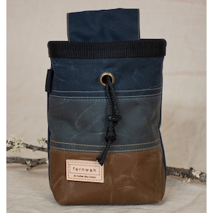 Waxed Cotton Canvas Chalk Bag - Storm/Scree/Bark