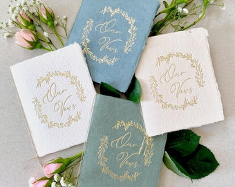 Handmade Paper Vow Books with Gold Foil - Includes 2 Books - Choose any 2 Colors - Mix and Match