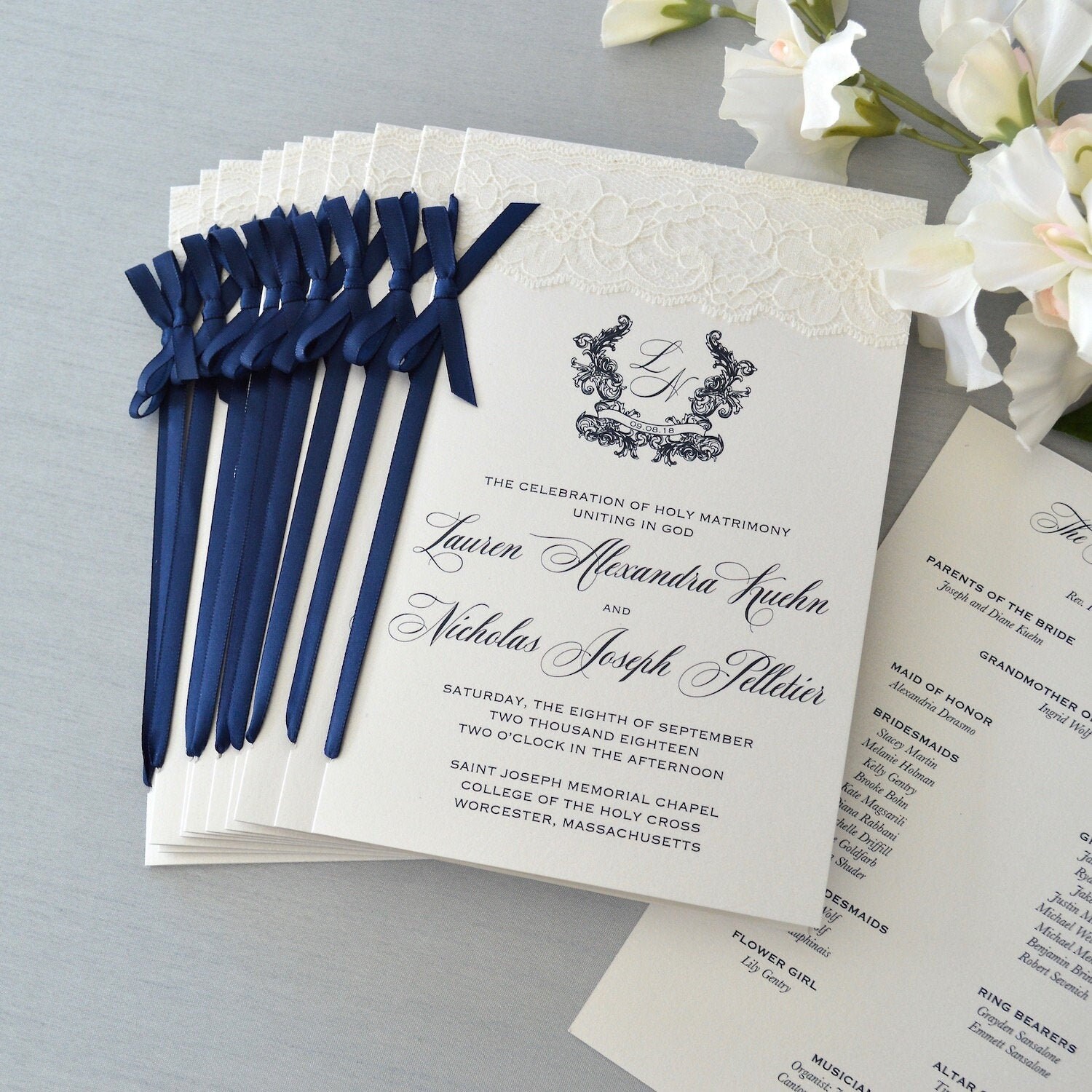 Beloved Blog Wedding Program With Ribbon