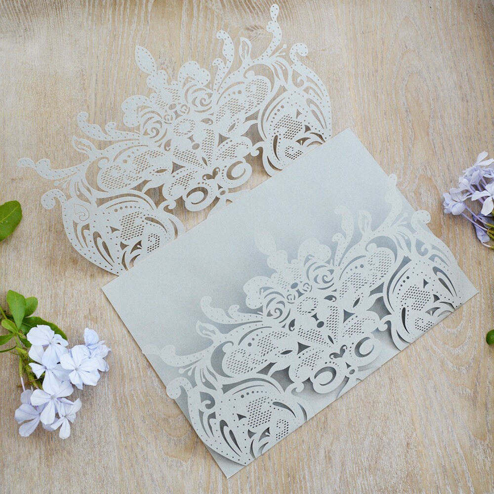 DIY Exquisite Laser Cut Gatefold Invitation Laser Cut