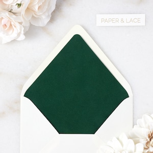 Emerald Velvet Envelope Liners - A7 or A9 Euro Flap Liner - Suede Envelope Liners - Forest Green - Alpine - Hunter Green