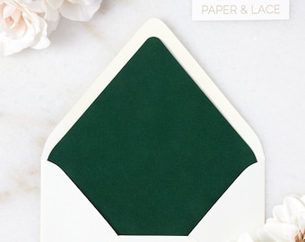 Emerald Velvet Envelope Liners - A7 or A9 Euro Flap Liner - Suede Envelope Liners - Forest Green - Alpine - Hunter Green