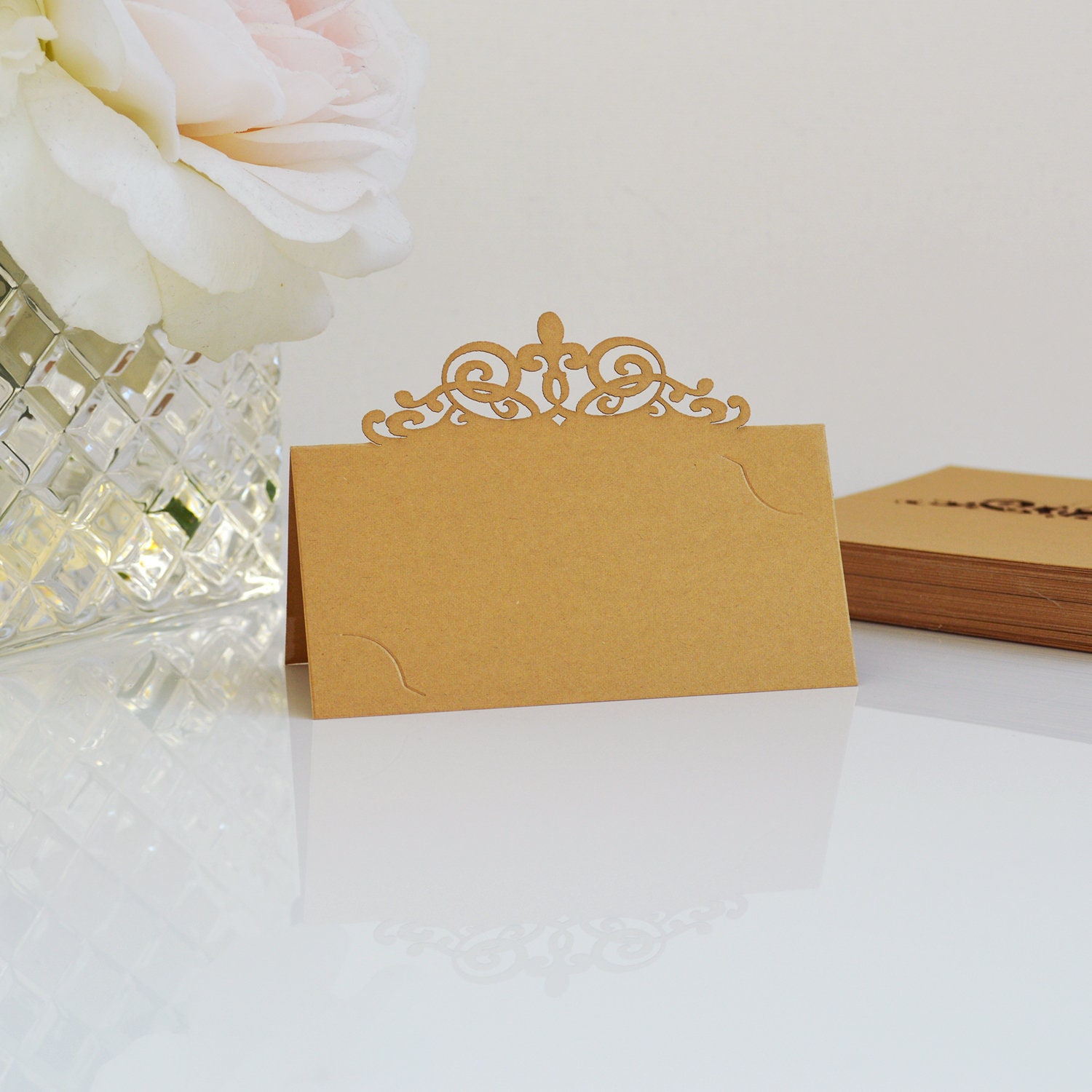10 Pack Of Gold Laser Cut Place Cards Diy Place Cards For