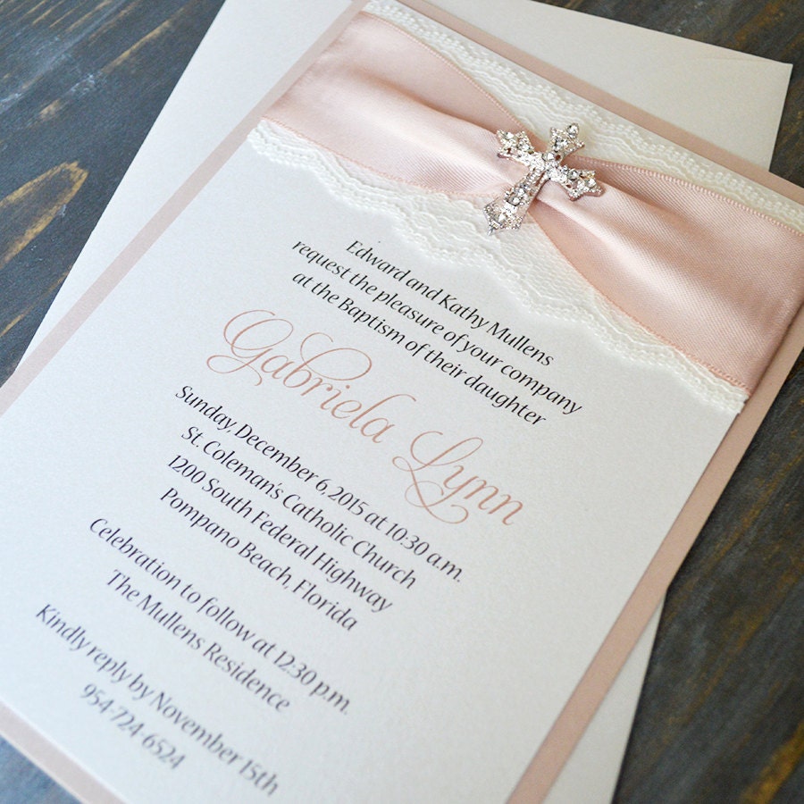 gabriela lace baptism invitation