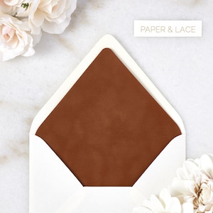 Mocha Velvet Envelope Liners - A7 or A9 Euro Flap Liner - Suede Envelope Liners - Chocolate Brown