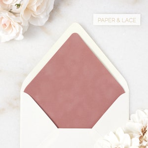 Dusty Rose Velvet Envelope Liners - A7 or A9 Euro Flap Liner - Suede Envelope Liners - Dusty Pink - Blush Pink - Opal