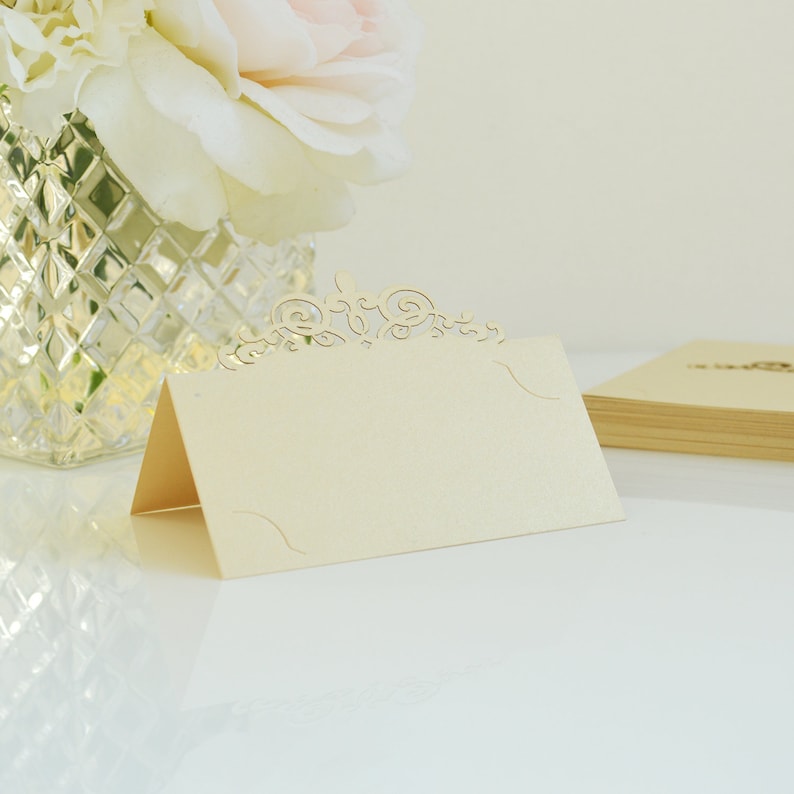DIY Place Cards for Wedding Bridal Shower Sweet 16 Birthday Party 10 Pack of ChampagneButter Laser Cut Place Cards Quince
