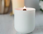 White Porcelain, Aromatherapy Candle, Wood Wick, Soy Wax Candle, Essential Oils,