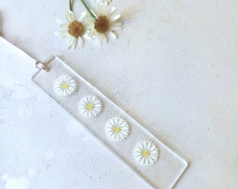 Fused Glass White/yellow Daisies, Glass Hanging Handmade