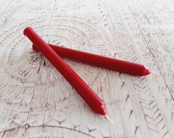 Beeswax Red Dinner Candles (2)