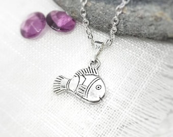 Fish Necklace, Silver Necklace, For Her, Fish, Gift For Daughter, Animal Jewellery, Fish Necklace, Fish Charm, Fish Jewelry, Sealife Charm