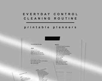 Cleaning plan A4 and A5. Printable everyday control cleaning routine. Instant download. KNNOT