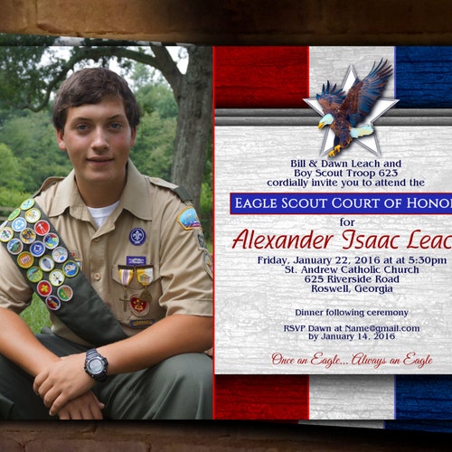 Eagle Scout Court of Honor Invitations Double Sided Etsy