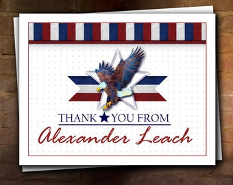 Eagle Scout Court of Honor Thank You Note: Striped Eagle Star A - Digital File