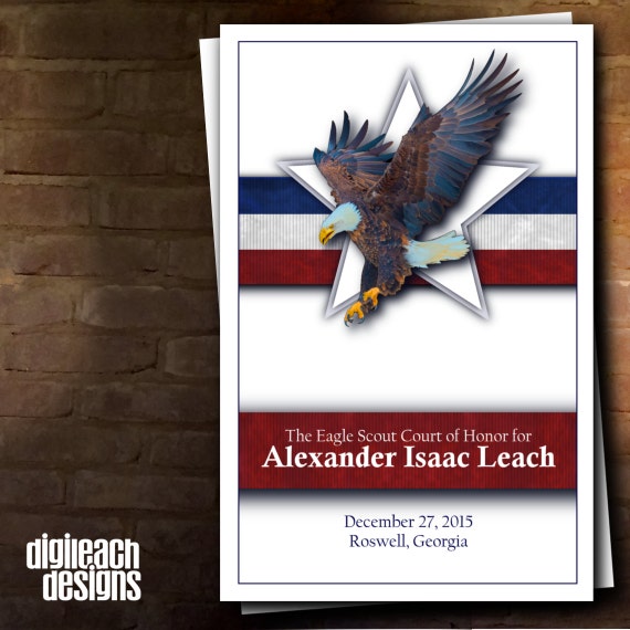 Eagle Scout Court of Honor Program Cover: Banded Eagle Star | Etsy